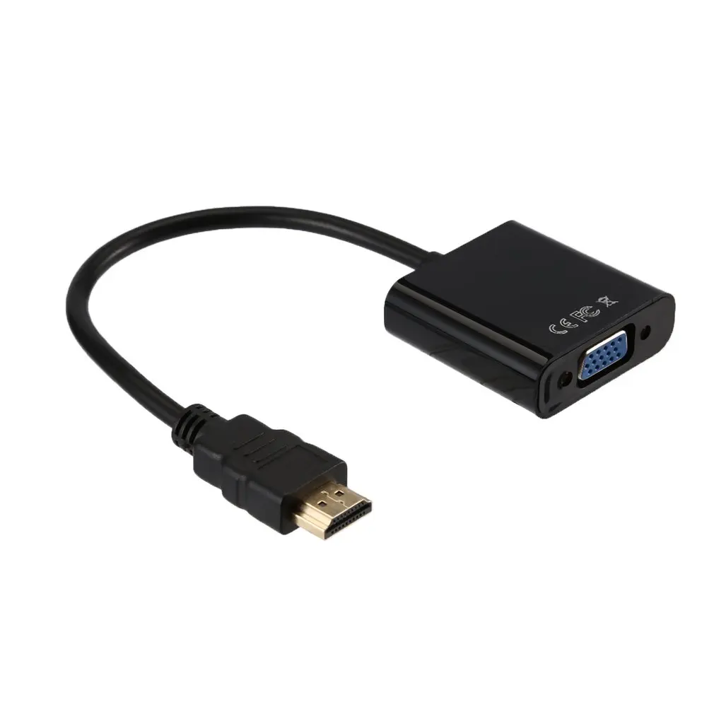 1080P Active HDMI to VGA Adapter Video Converter Male Female with Micro USB and 3.5mm Audio Port Cable |