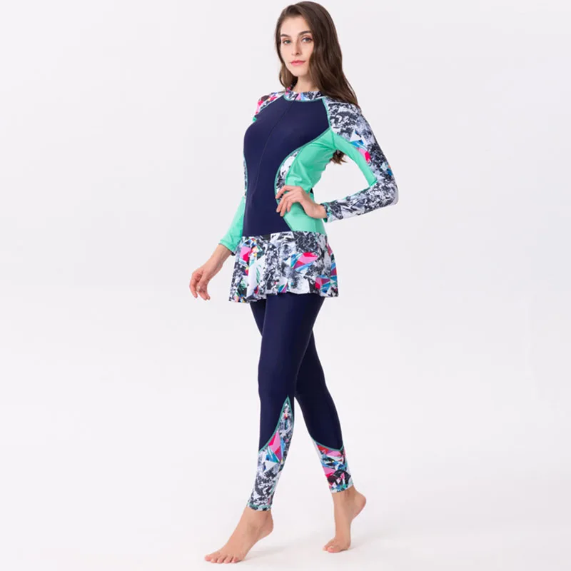 Rashguards спортивный плюс размер купальники женское пляжное платье цельный длинный