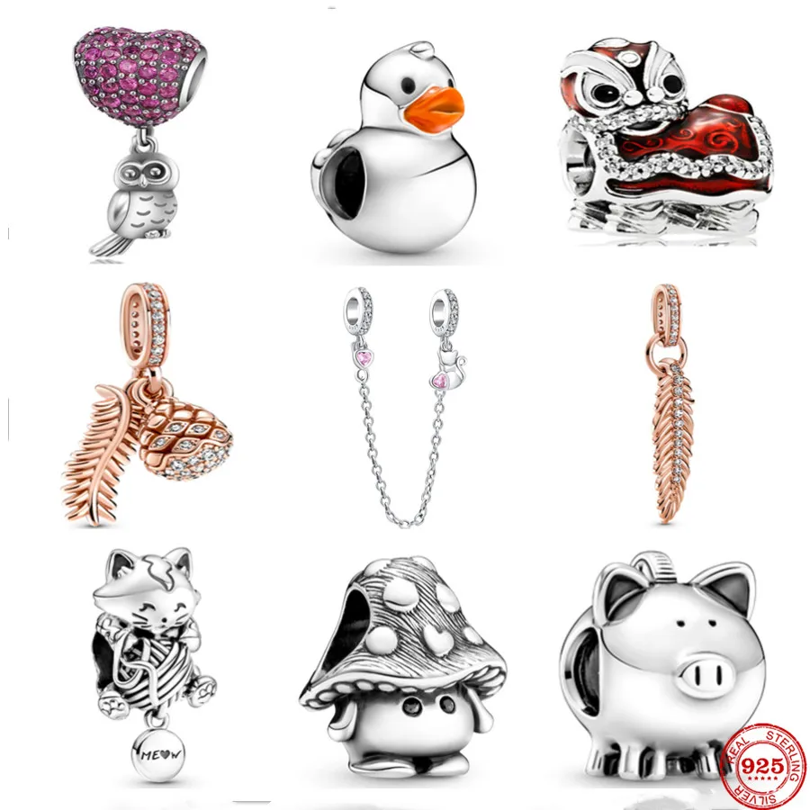 Женская цепочка с подвеской в виде листа из серебра 925 пробы|Бусины| |