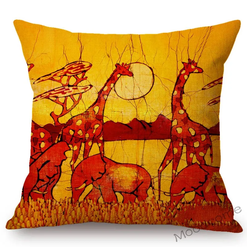 Африканская абстрактная живопись настенное искусство Дикая жизнь Жираф Леопард