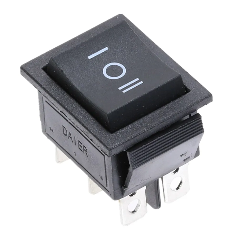 KCD2 Rocker Switch On-Off-On Power Switch 3 Position 6 Pins With Light 16A 250VAC/ 20A 125VAC - Цвет: Black-On-Off-On