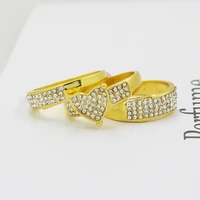 gold love couple ring zircon ring multi layered heart ring personality creative metal ring ladies engagement jewelry