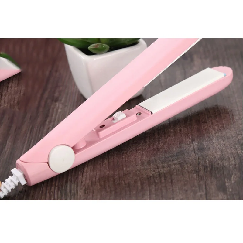 Мини-выпрямитель для волос утюжок завивки керамические турмалиновые пластины