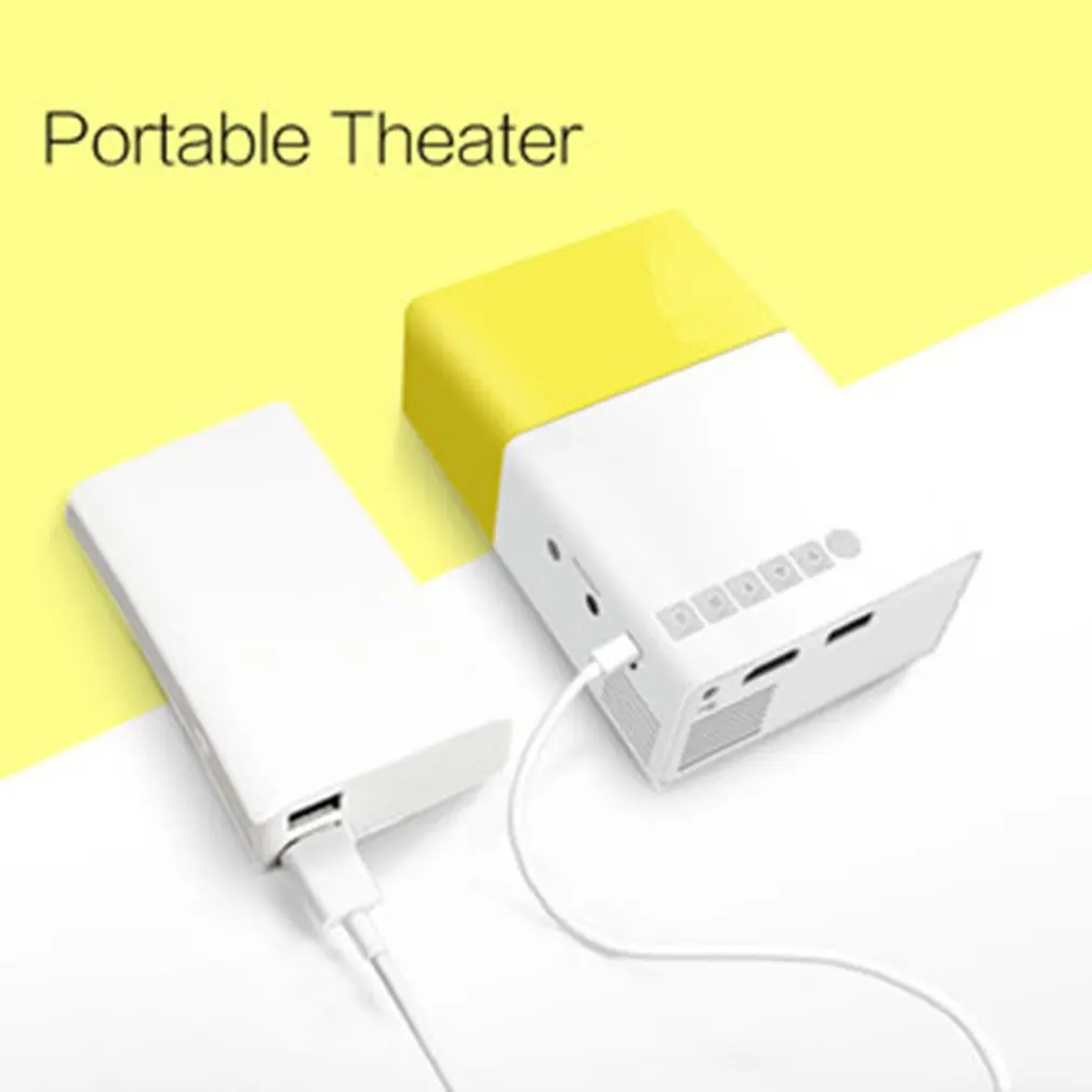 Yg300 светодиодный мини-проектор Аудио Hdmi Usb 3D пико-проектор домашний медиаплеер ЖК-видео проектор детский подарок желтый белый
