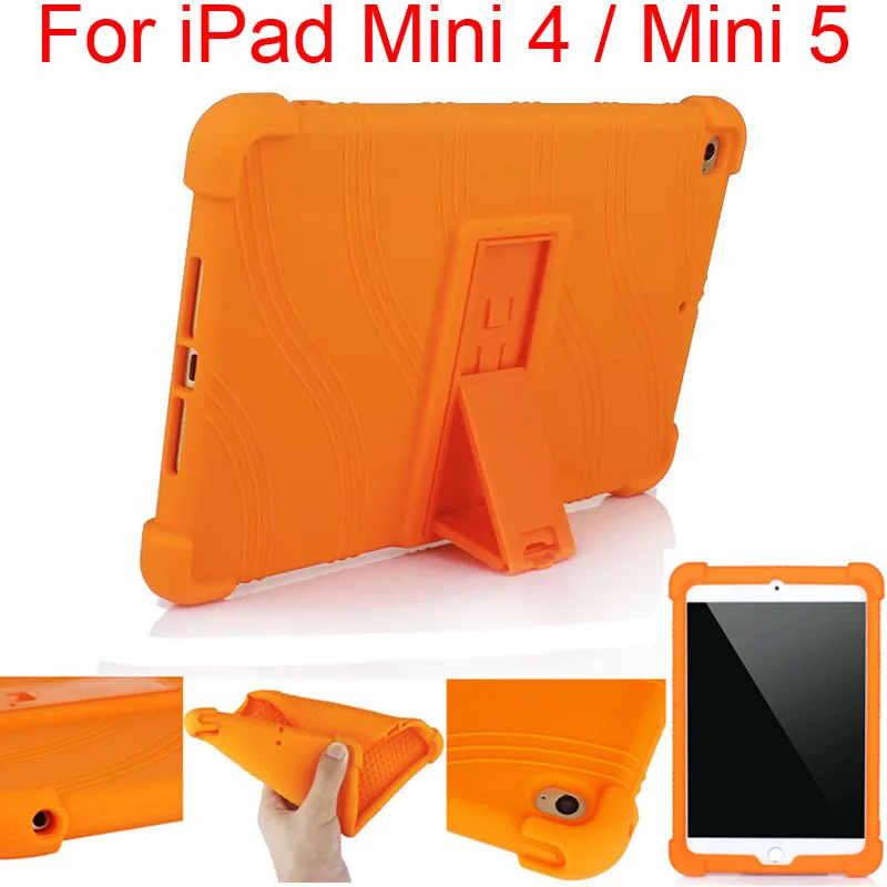 Мягкий силиконовый чехол для iPad Mini 4 / 5 2019 противоударный Mini5 Mini4 подставка