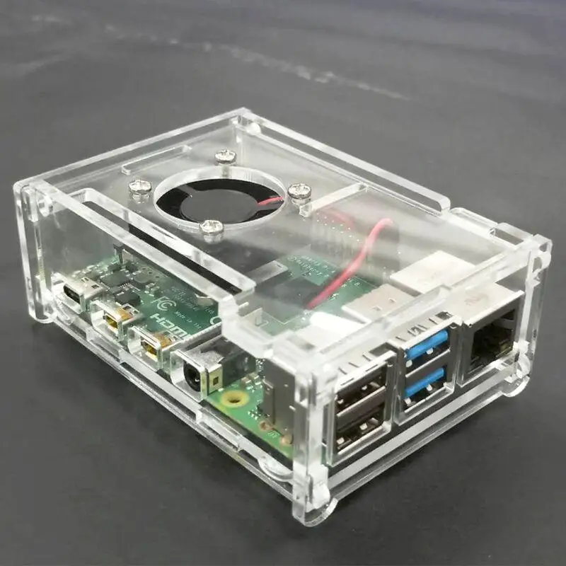 1 шт. акриловый прозрачный/Прозрачный чехол для Raspberry Pi 4 Модель B с охлаждающим