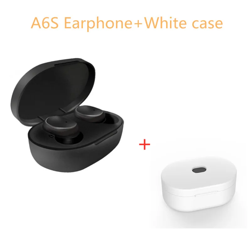 Белый Новинка A6S Bluetooth гарнитуры против Redmi Airdots беспроводные наушники 5,0 TWS наушники с шумоподавлением микрофон для iPhone Xiaomi huawei jbl - Цвет: Белый