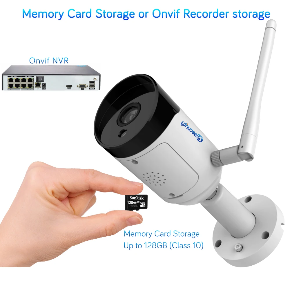 Камера видеонаблюдения 1080p Wi Fi цилиндрическая IP внешняя Onvif sd карта двусторонняя