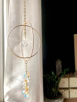 double sphere drop crystal cluster sun catcher crystal occult wicant witchy decor dijes star planetary orbit sun catcher