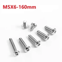 5mm 304 stainless steel cross recessed pan head screws m5 x 6 8 10 12 14 16 80 85 90 120 130 140 150 160mm round head bolts