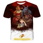 Футболка для мальчиков и девочек с 3D-принтом Five Night, популярная детская футболка с Фредди От 4 до 14 лет, летний освежающий дышащий Топ