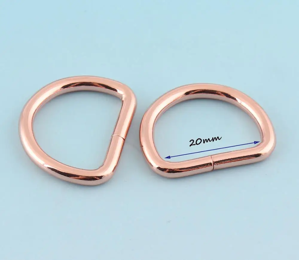 Розовое золото d пряжки 20 шт мм металлические D кольца круглые ремень сумки