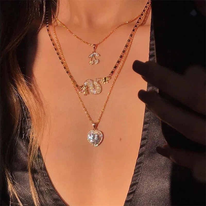 3 шт./компл. женский пляжный комплект ожерелий в стиле ретро подвеска виде сердца