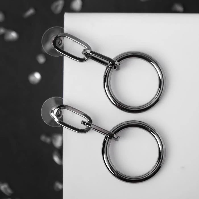Серьги металл Тренд кольца-звенья |