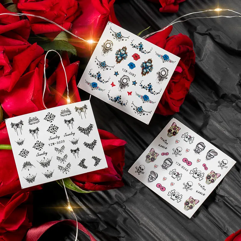 Новое поступление Цветочная серия 1 наклейка для ногтей слайдер татуировка