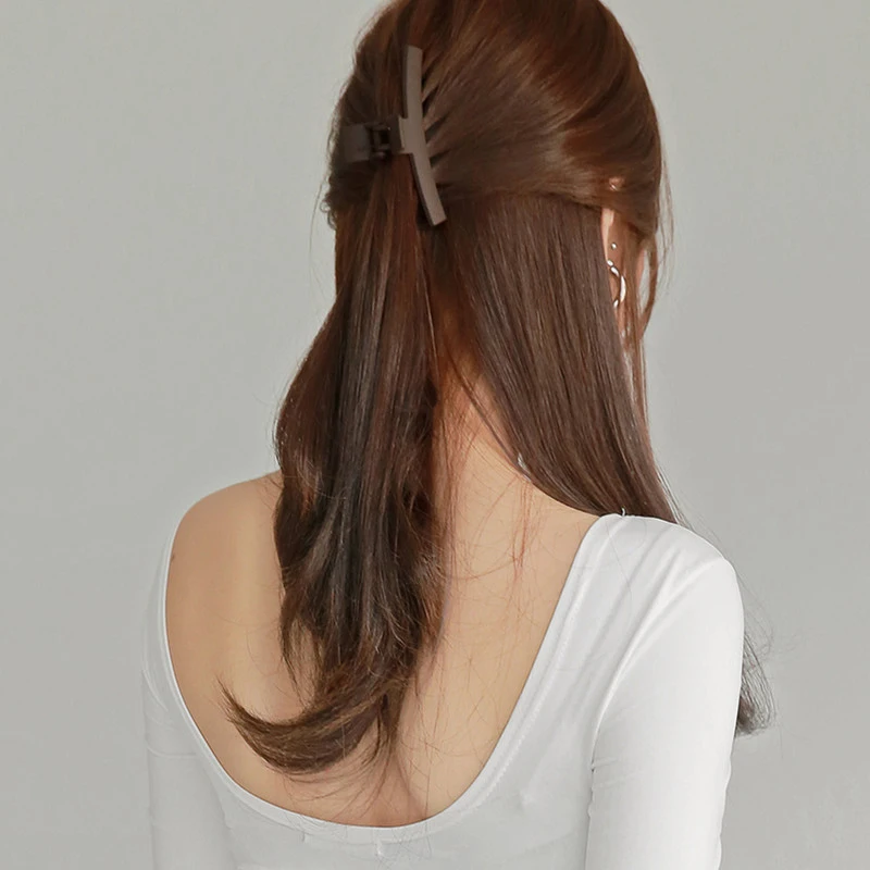 

Заколка в виде геометрических фигур, простые аксессуары для волос, акриловая заколка для волос, однотонный макияж для ванной, заколка для во...