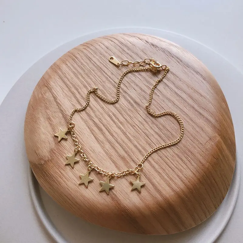 Браслет на ногу женский из серебра 925 пробы золотистый цвет|Анклеты| |