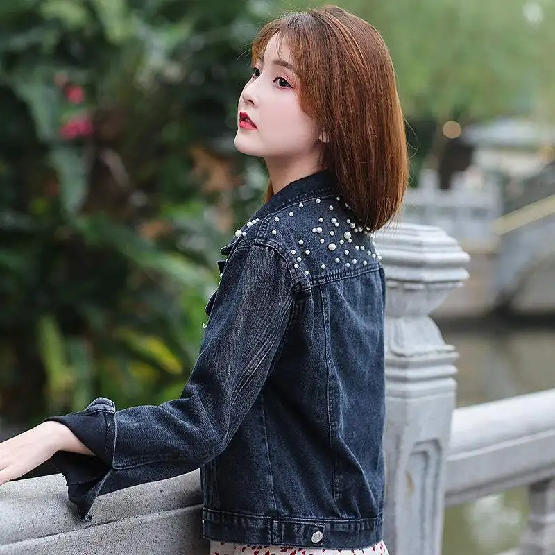 LUZUZI 2021 Женская куртка новая осенняя модная женская джинсовая Весенняя Свободная