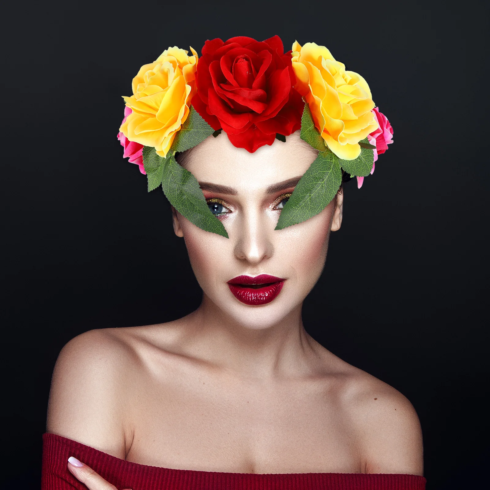 

Rose Flower Headband Hairband for Cosplay Party Christmas Wedding