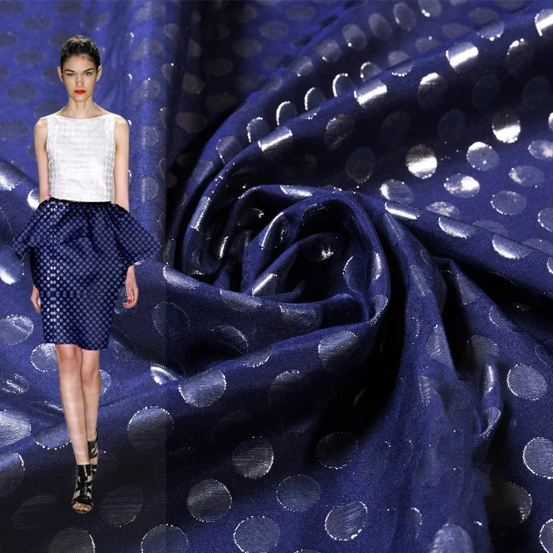 Жаккардовая одежда ткань в горошек для одежды материалы шитья жаккардового