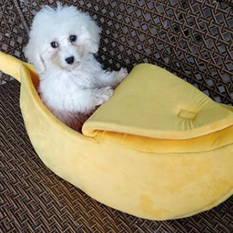 Банановая кожура кошка дом милый вид банан кровать для кошки котята домашних