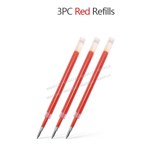 3 pcs Red Refill Xiaomi mi jia, 1 шт., розничная, гелевая ручка без колпачка, черные чернила, ручка для письма, гладкая, швейцарская, сменная, mi Kuni, Япония, OEM, синий/черный - Цвет: 3 pcs Red Refill