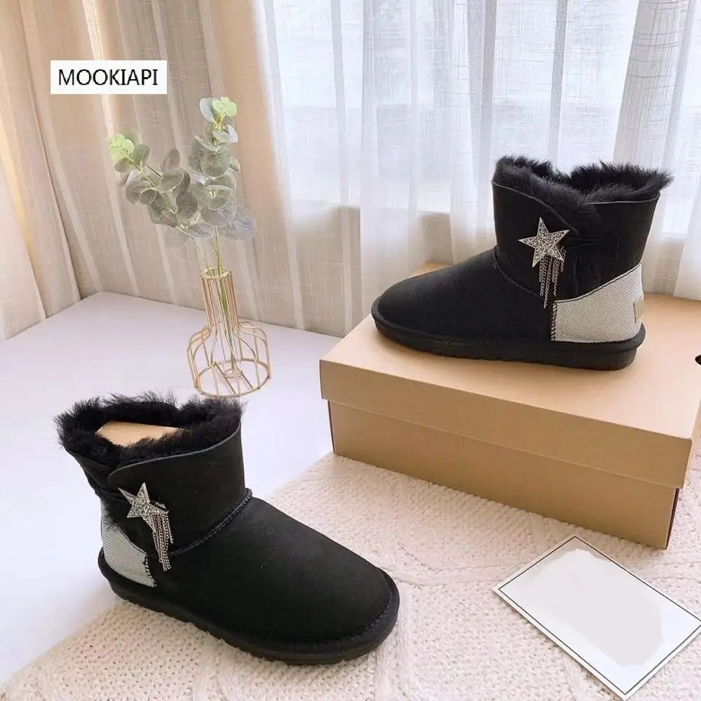 2019 г. Женская обувь высокого качества в европейском стиле Натуральная овечья