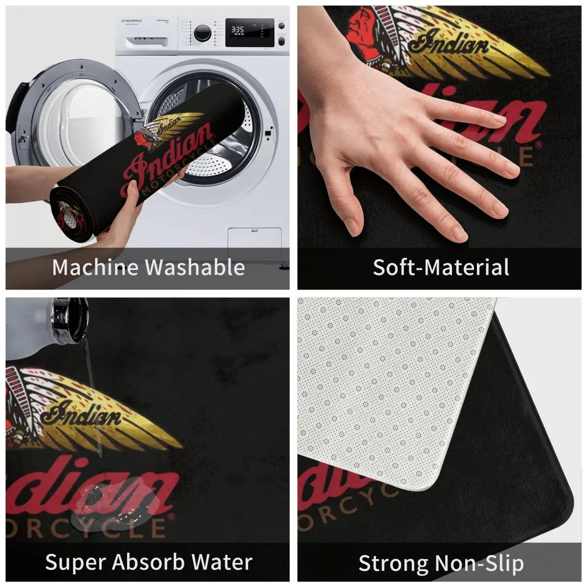 Индийский мотоциклетный Придверный коврик ковер полиэстер противоскользящий