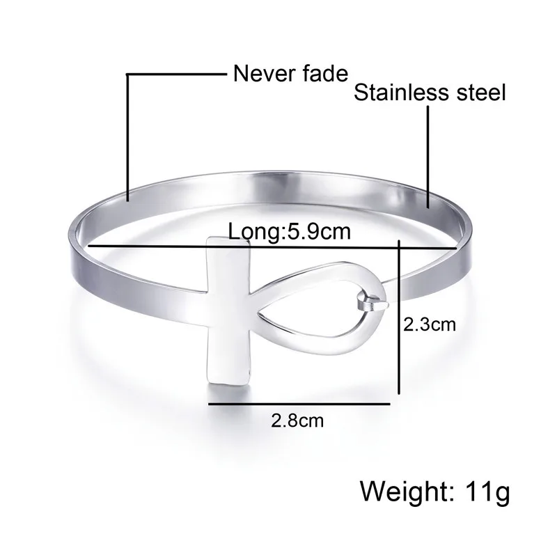 Простые Модные АНК крест браслет женские браслеты каффы Египет религиозное