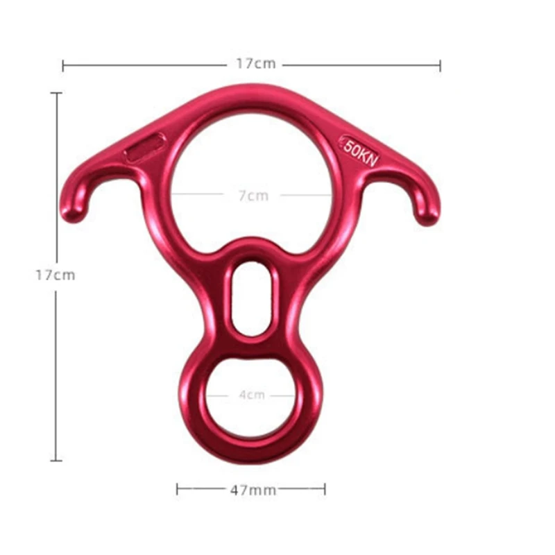 

50KN Belay Device, 8 Descender Large Bent-Ear Belaying and Rappelling Gear Belay Device Climbing for Rock Climbing