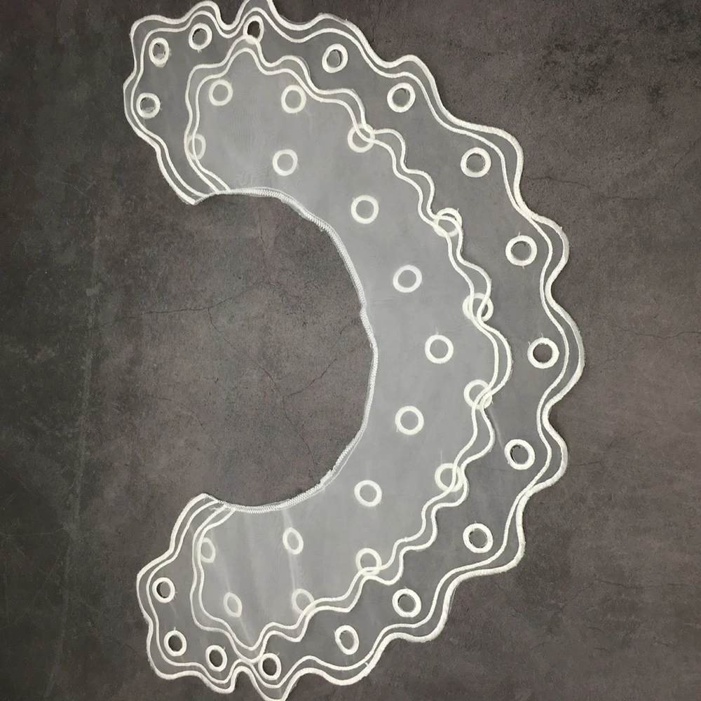 Сделай Сам H кружевной воротник Водорастворимая молочная шелковая вышивка