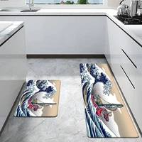 anti slip kitchen mat for floor modern bath carpet japan kanagawa wave sea home decoration bathroom non slip floor hallway mat