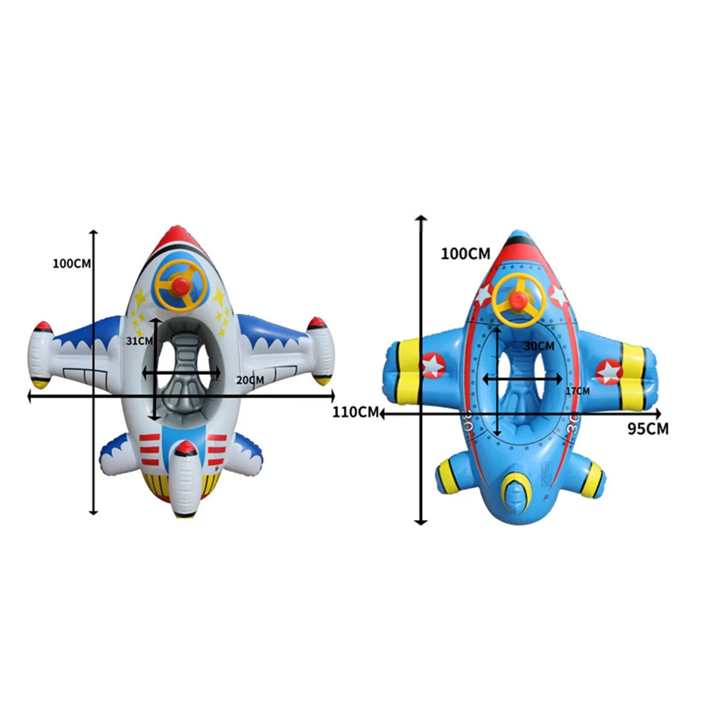

Airplane Infant Float PoolNew Swimming Ring Inflatable Circle Baby Seat with Steering Wheel Summer Beach Party Pool Toys