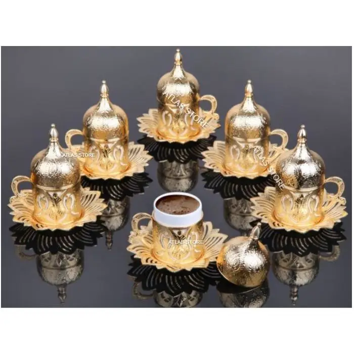 

Турецкий кофейный золотой узор, 6 личных, 24 фарфоровый набор из… предметов, набор кофейных чашек