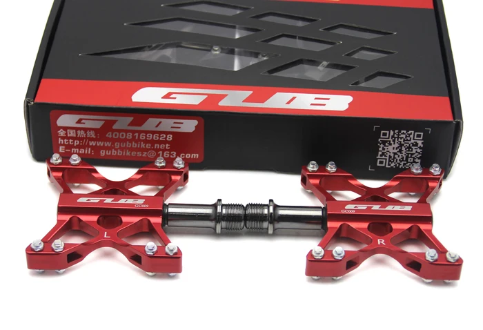 Велосипедные педали GUB GC009 MTB BMX 3 подшипника платформа 240 г/пара CNC AL6061 + ось Cr Mo|platform