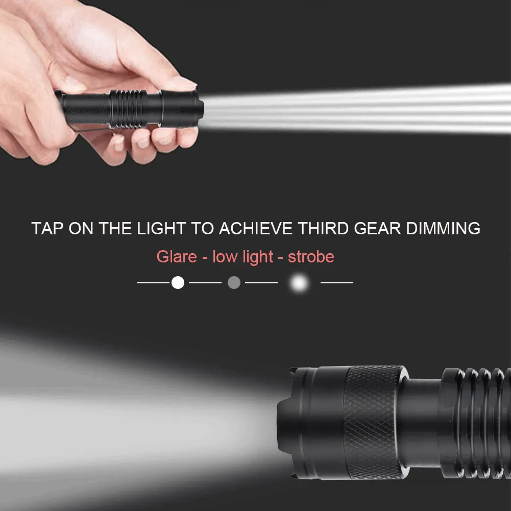 

Zoom Flashlight Torch LED Flashlight Durable Portable Super Bright XML T6 Black 3W Outdoor Sporting Waterproof Cycling Hiking