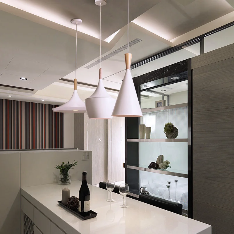 Современное внутреннее освещение подвесные светильники с наклоном деревянная и