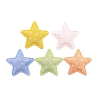 50pcs 3 5cm dot fabric padded star applique for diy headwear hair clips decor baby hats headbands ornaments accessoies patches