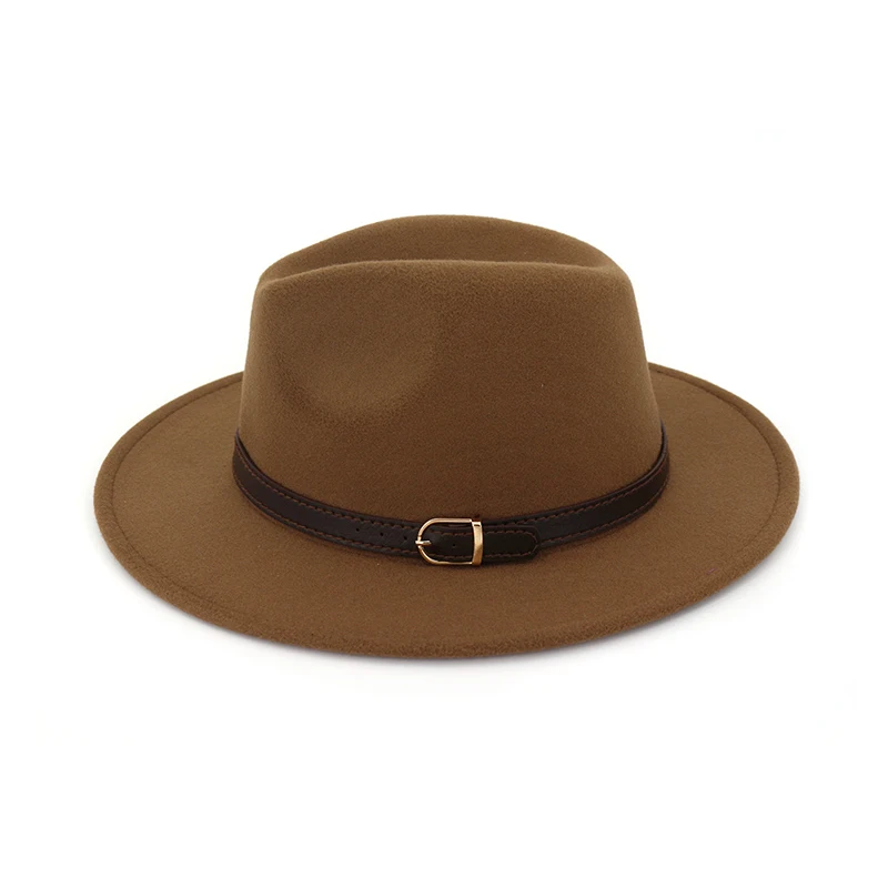 Фетровая шляпа с поясом для мужчин и женщин фетровая из искусственной шерсти