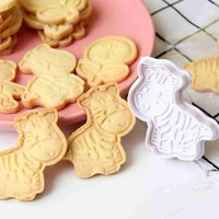 4pcs cake tools animal cutter set cookie cutters biscuit stamp fondant mould baking biscuits and pastries mold for kitchen