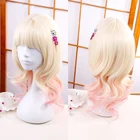 Парик для влюбленных в Косплей комори Юи, светло-блонд с розовыми париками Cos, термостойкие искусственные волосы, парик Cos + заколка для волос