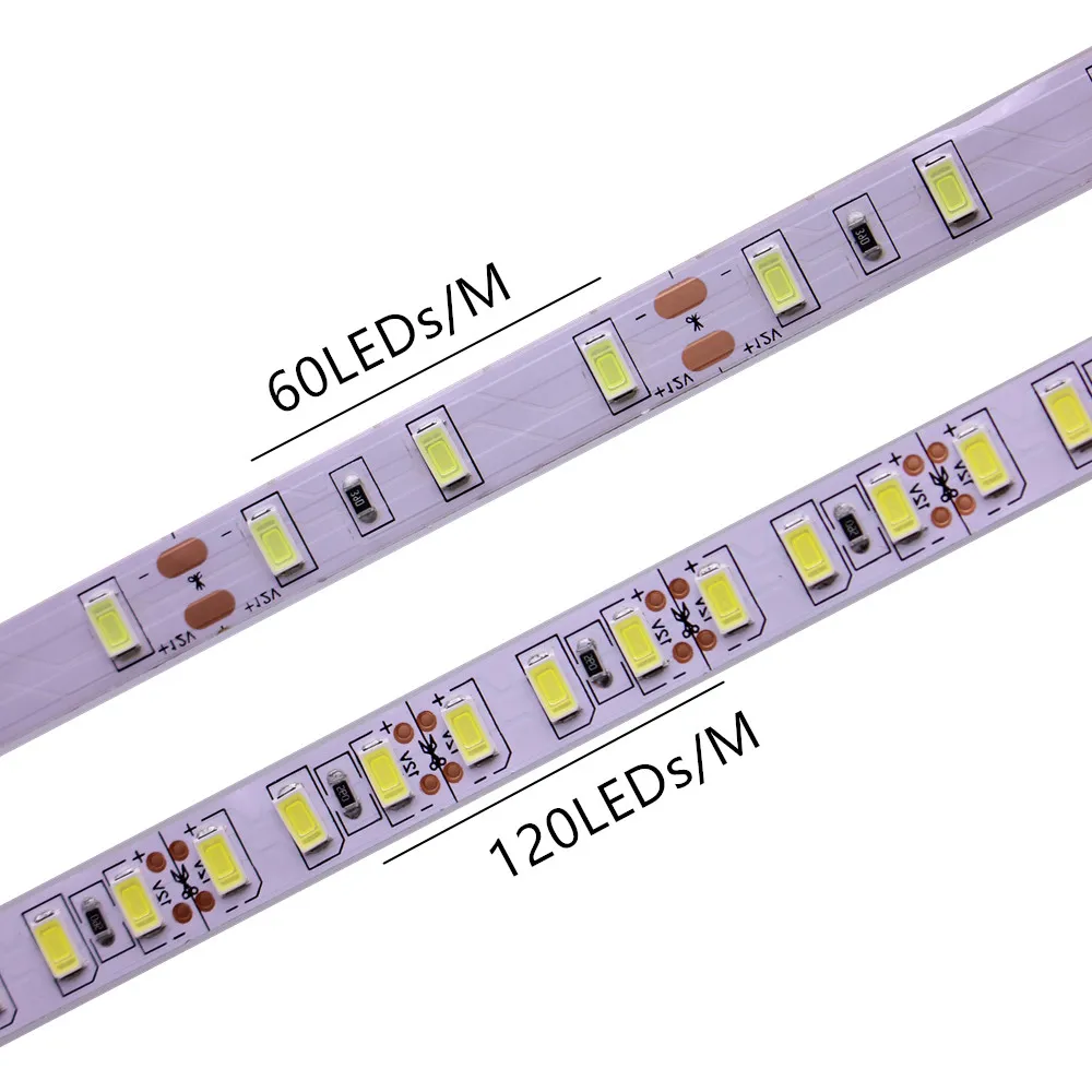 

60/120leds/m 5M led strip SMD 5630 5730 Flexible led tape light SMD Not waterproof ip20 10mm PCB white /warm white DC12V