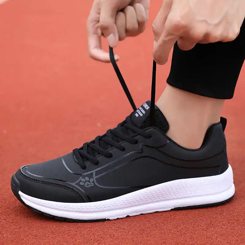 

Мужские кроссовки для бега, летняя спортивная обувь, мужские белые кроссовки, увеличенная спортивная обувь для мужчин, дизайн скора для тен...