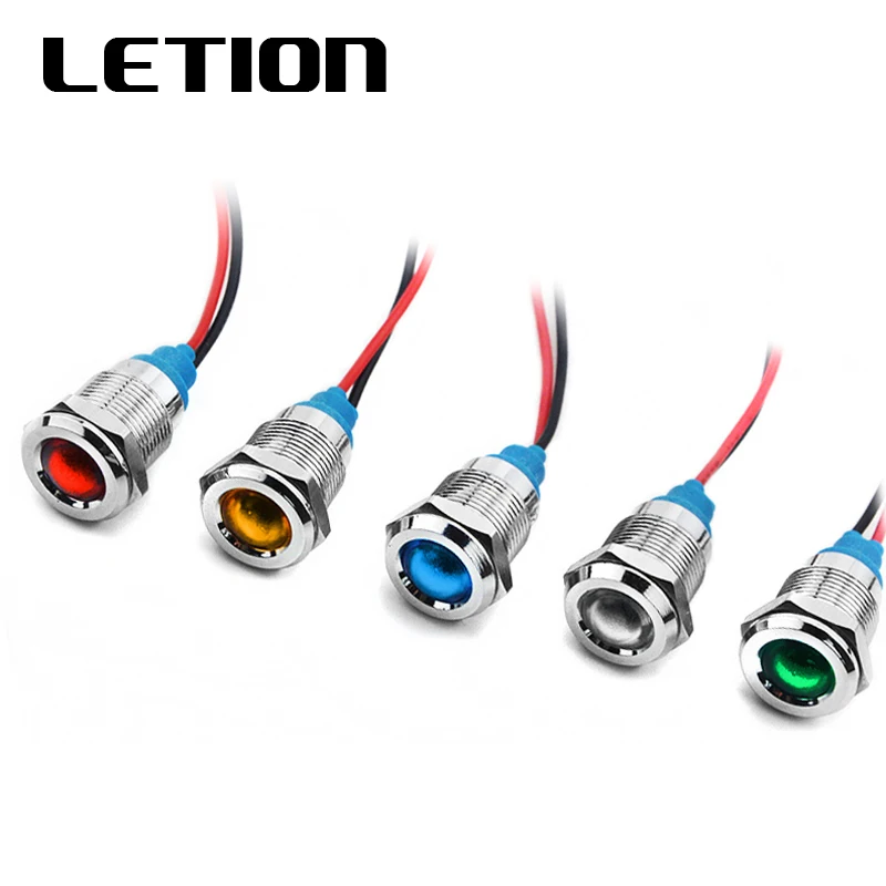 1 шт. 12 мм светодиодный металлический индикатор водонепроницаемый IP67 сигнальная