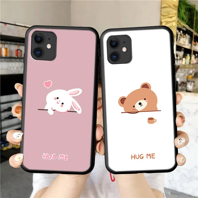 

For IPHONE 11 Phone Case Luxury Fundas Rabbit Silicone Soft Shell iphone11 Bear Celulares Sleeve ip ll Cartoon Back Covers Coque