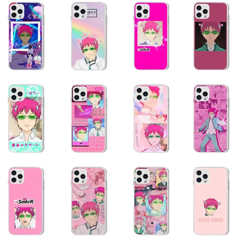 

The Disastrous Life of Saiki K Saiki Kusuo Phone Case Transparent for iPhone 7 8 11 12 13 s mini pro X XS XR MAX Plus