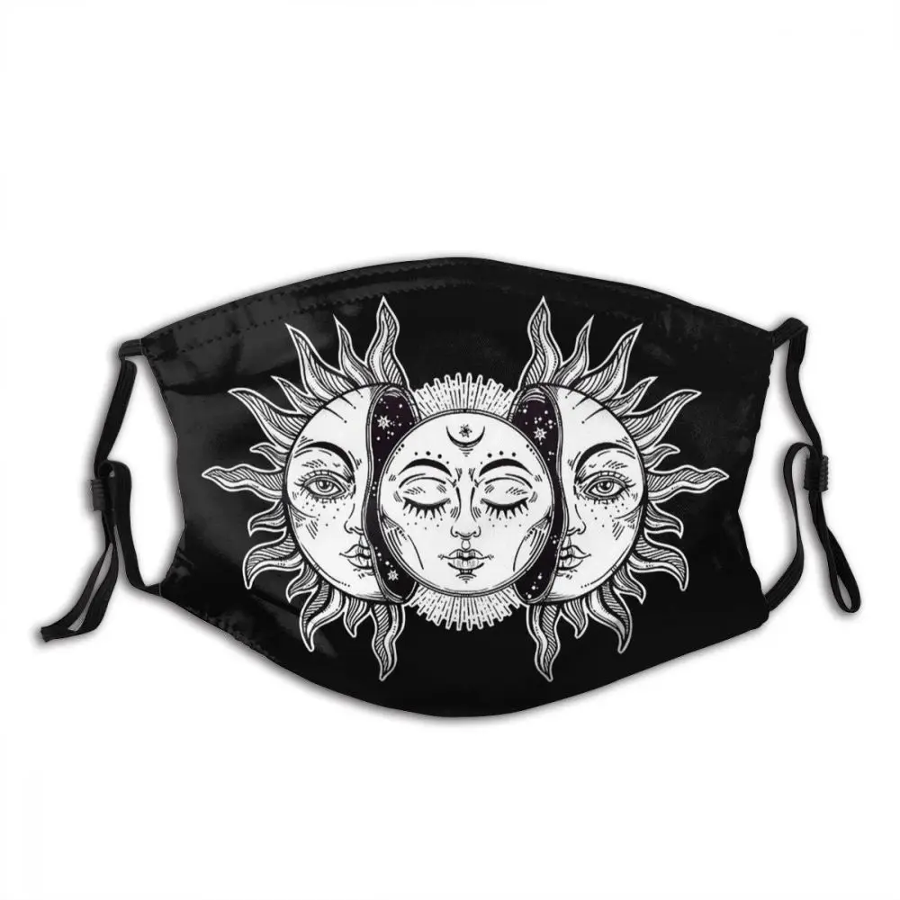

Vintage Retro Sun And Moon Solar Eclipse Mask Adult Reusable Anti Haze Anti Dust Protection Respirator Mask with Filters