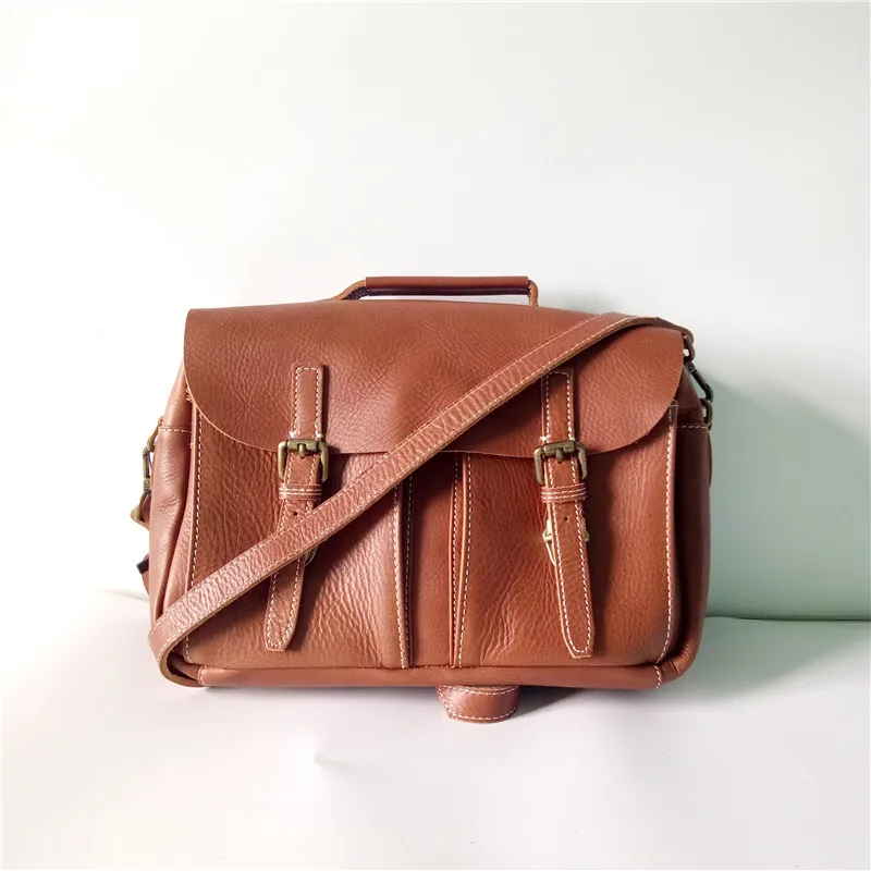 Женская сумка-Кроссбоди из натуральной кожи коричневая черная одно плечо