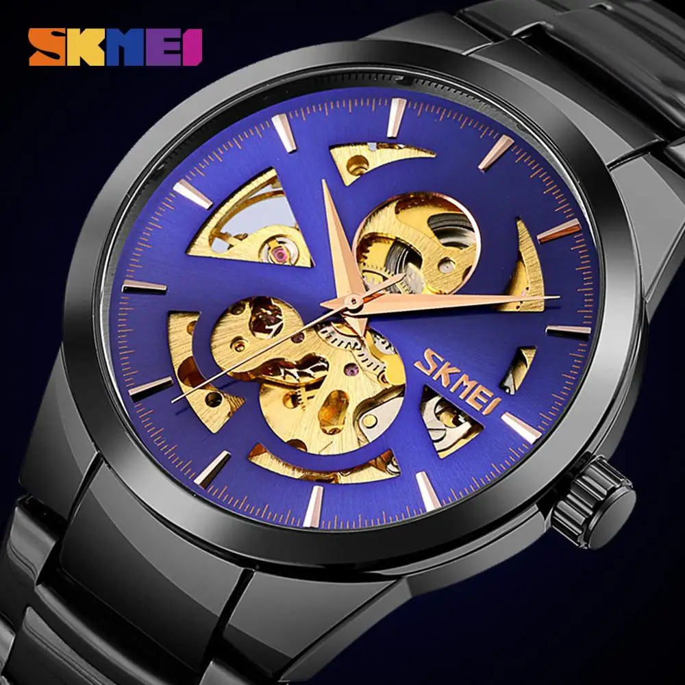 

SKMEI Automatic Men Watch Watch Fashion Waterproof Mens Mechanical Wristwatches Hollow Dial Watches for Male Reloj Hombre 9243