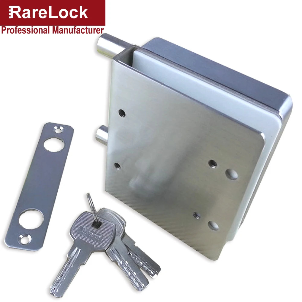 Дверной замок из нержавеющей стали и стекла с 3 компьютерными латунными ключами